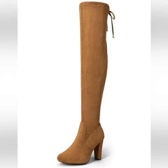Vepose 994 Fashion Suede High Chunky Heel Over The Knee High Boots With Zipper - Picture 3 of 14